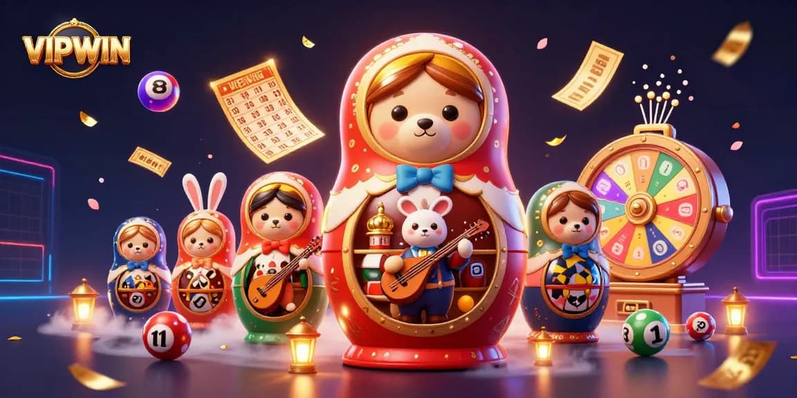 Experience the excitement of VIPWIN with captivating 3D illustration featuring bears in casino settings!