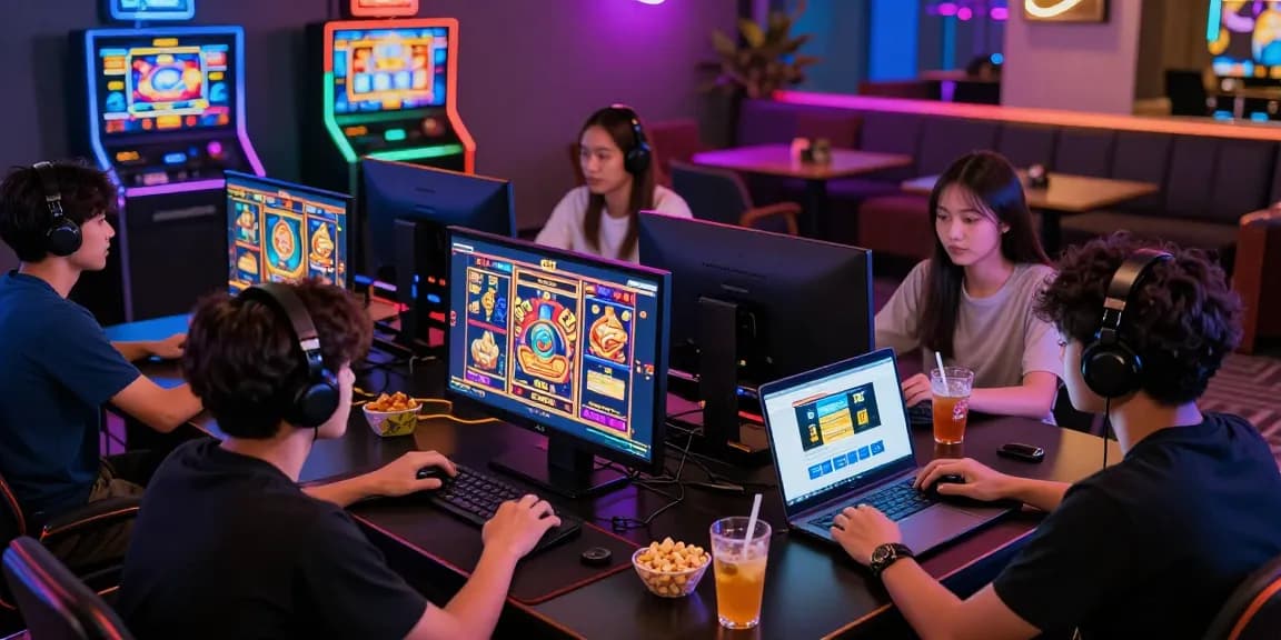 Exciting online gaming atmosphere showcasing situs slot deposit 10 ribu with players enjoying vibrant slot games.