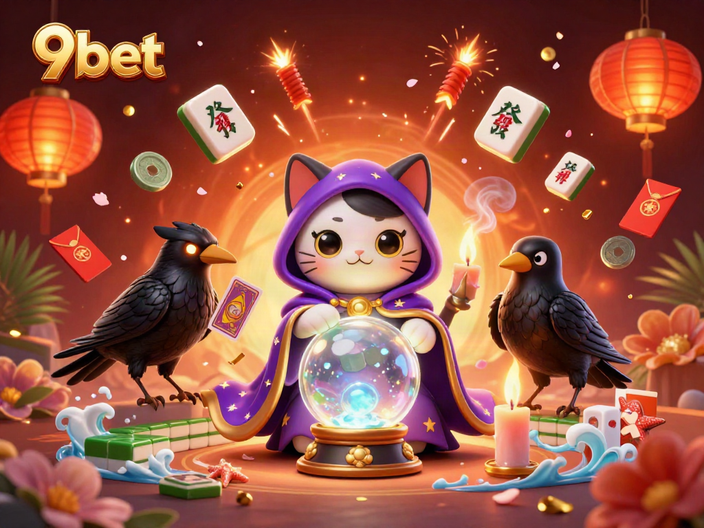 Engage in exciting gameplay with 9bet featuring a mystical casino illustration.