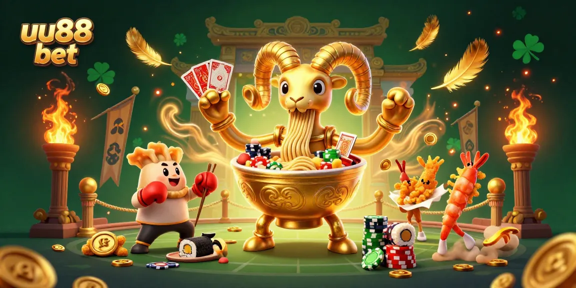 Experience the excitement of uu88 bet with a vibrant 3D casino scene featuring unique characters and elements.