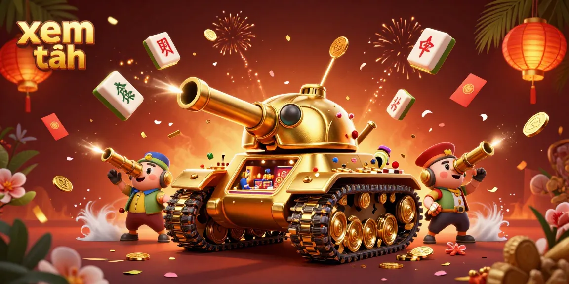 Engaging illustration showcasing the vibrant elements of online gambling, including golden tanks and casino features. xem thêm for exciting experiences.