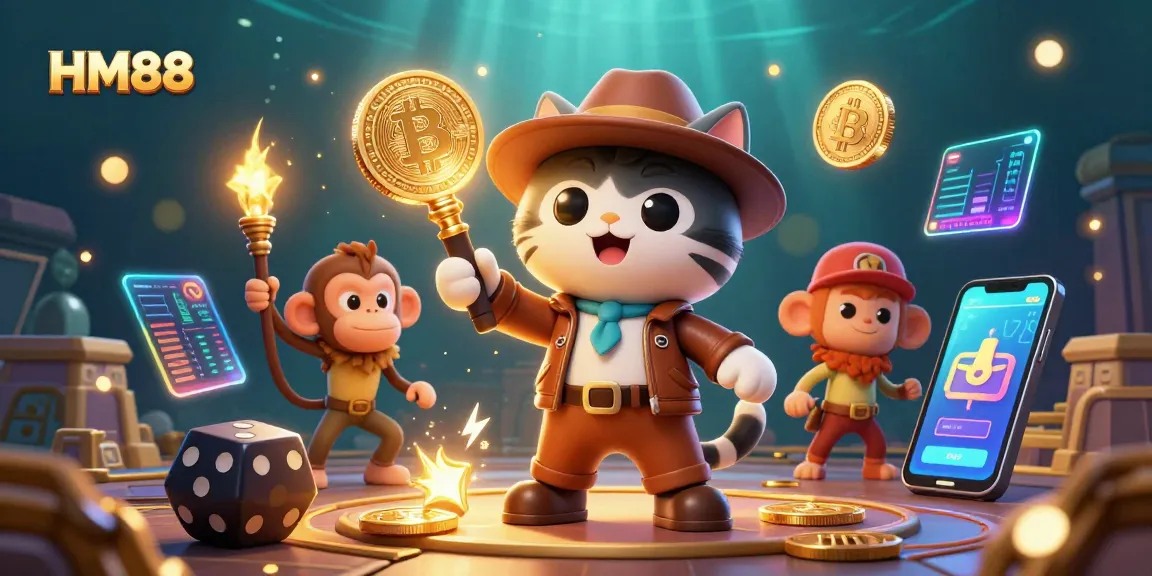 Experience the thrilling HM88 casino adventure with an archaeologist cat discovering treasures.