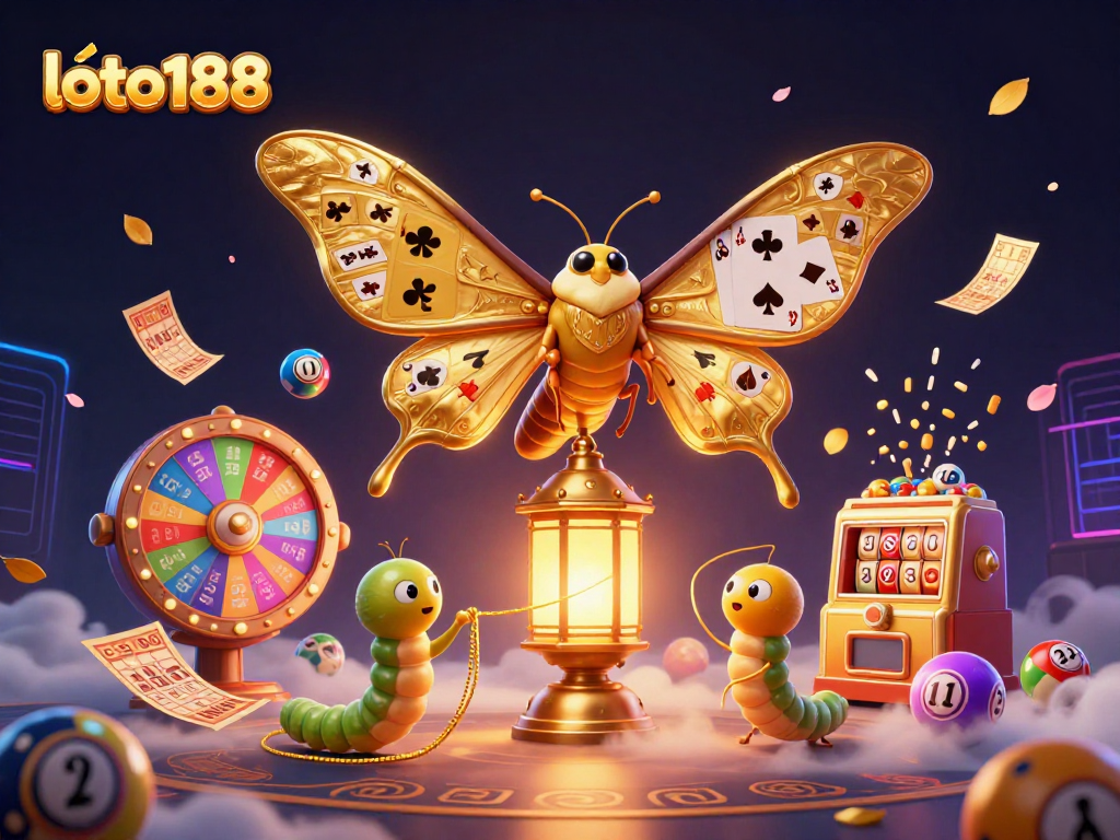 Experience loto188 excitement with vibrant illustrations of lottery and casino elements.