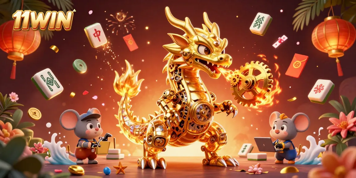 Experience thrilling gameplay at 11WIN in this vibrant, detailed casino illustration.