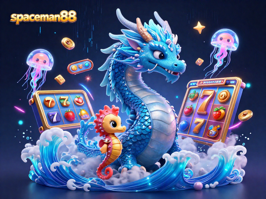 Engage with the vibrant gameplay at spaceman88, showcasing a slots adventure filled with colorful reels and characters.
