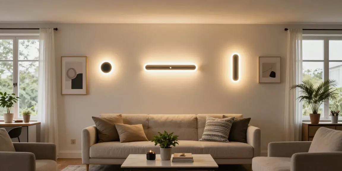 Iluminare modernă cu Aplica LED în interiorul unei sufragerii confortabile și elegante.