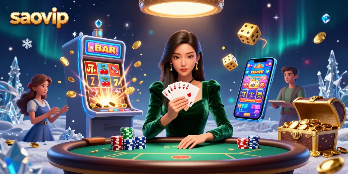 Engage in thrilling poker games with saovip, featuring stunning visuals of players at a dynamic casino.