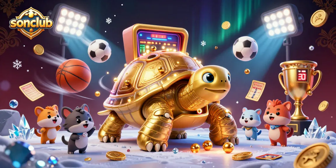 Experience the dynamic game action at sonclub, featuring a colossal tortoise pinball machine and excited players.