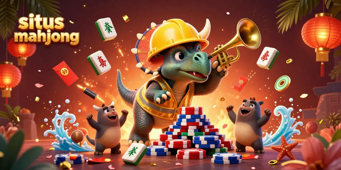 Experience the excitement at situs mahjong, featuring vibrant illustrations of gameplay and joyful characters.