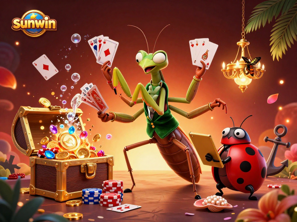 Engage in thrilling gameplay at sunwin with a vibrant casino atmosphere featuring card games and treasure.