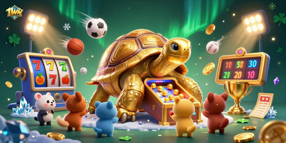 Experience the excitement of 11WIN with a vibrant 3D scene of a golden tortoise pinball and energy-filled games.