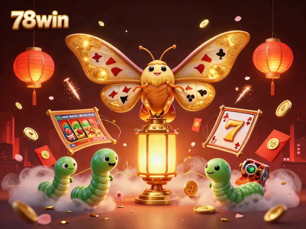 Experience the vibrant casino world with 78win through this stunning 3D art illustration.