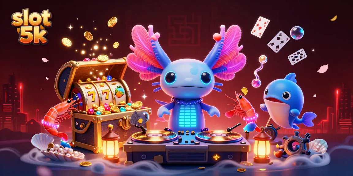 Engage in slot 5k action with an immersive underwater casino party featuring neon characters and dynamic game elements.